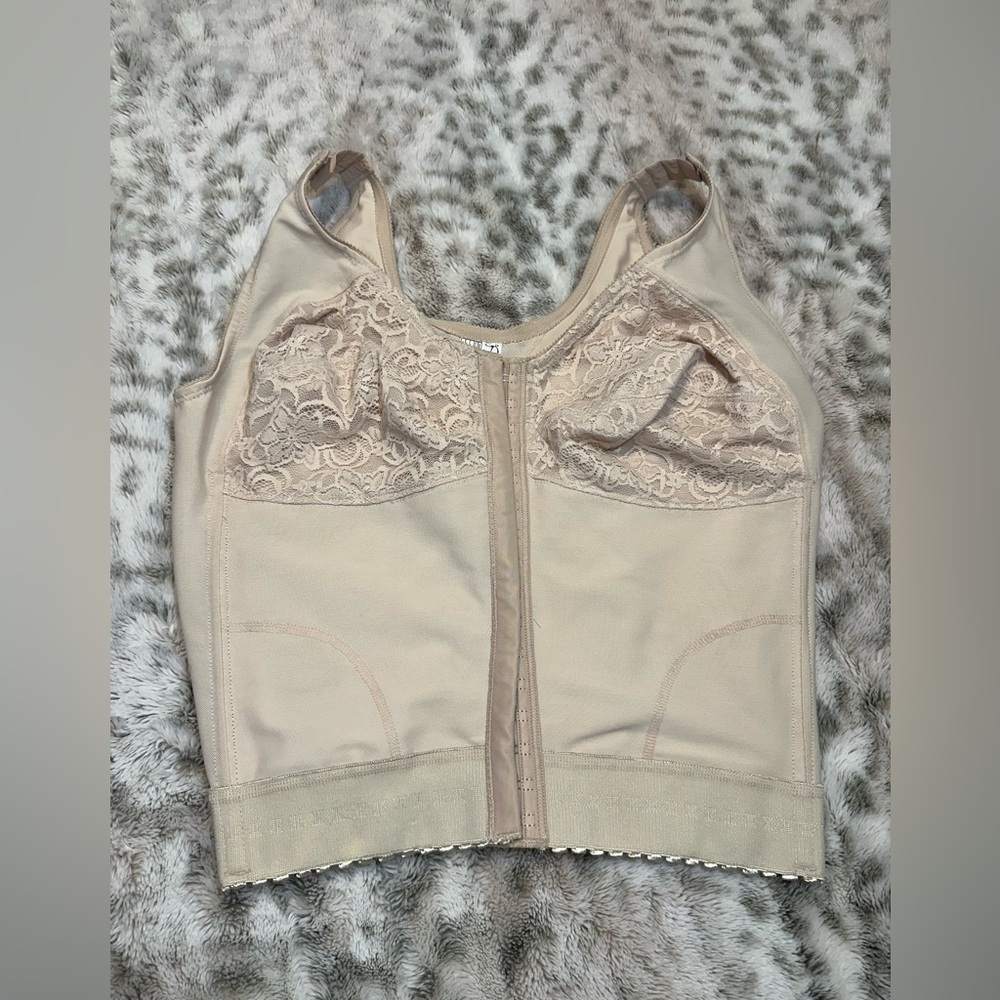 Corset Secret Romanza C-D cup Women Beige Hook Closure Hook Strap (see measures)